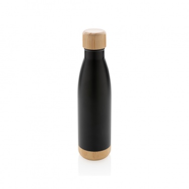Logo trade business gift photo of: Vacuum stainless steel bottle with bamboo lid and bottom