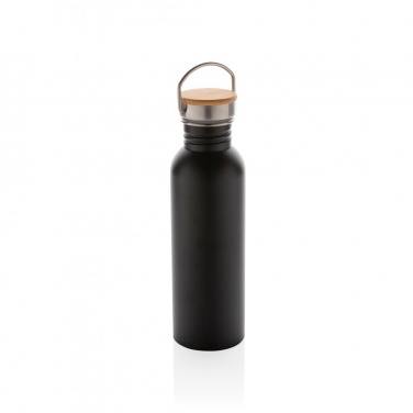 Logo trade promotional merchandise image of: Modern stainless steel bottle with bamboo lid