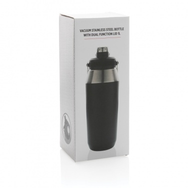 Logotrade corporate gift picture of: Vacuum stainless steel dual function lid bottle 1L