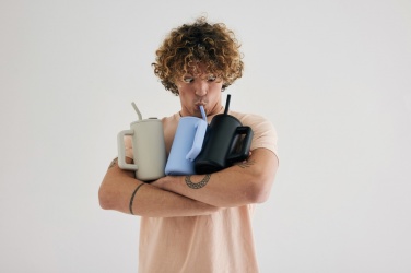 Logo trade promotional giveaway photo of: Cube RCS certified recycled steel mug 800ml