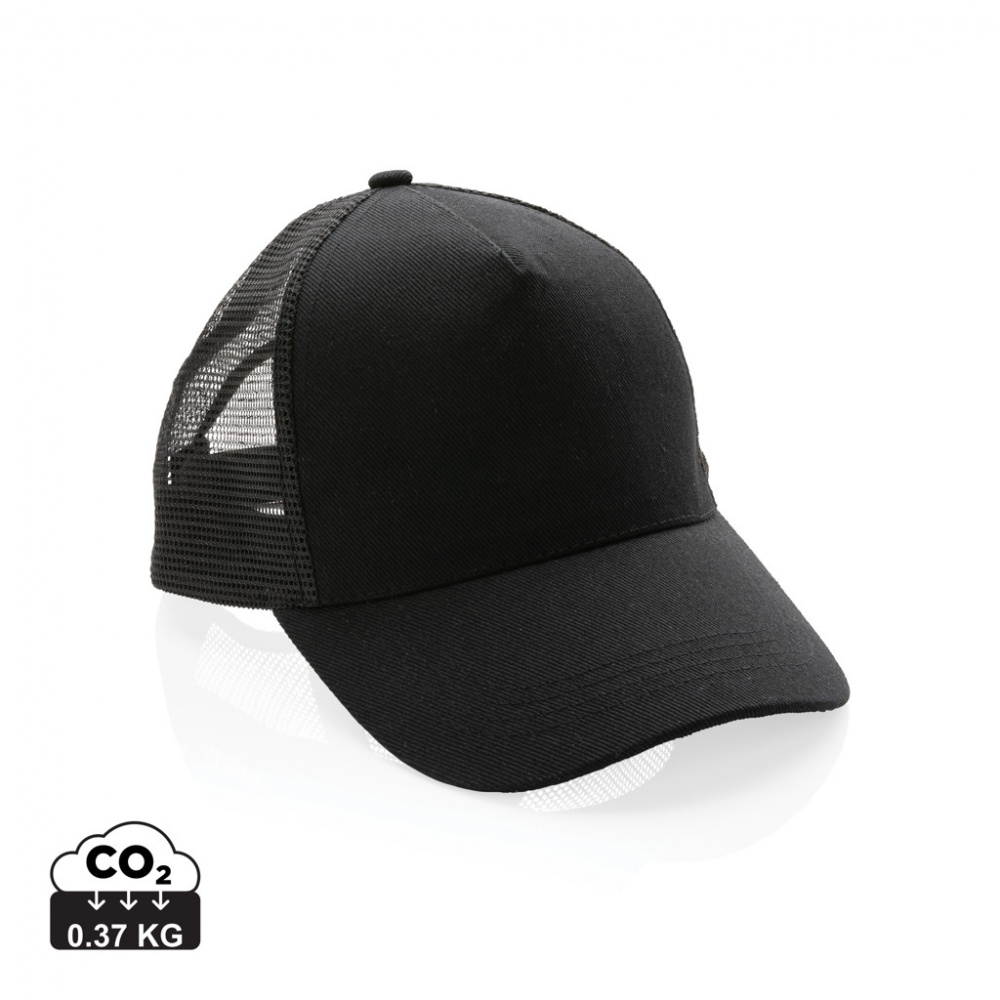 Logo trade promotional merchandise image of: Impact AWARE™ Brushed rcotton 5 panel trucker cap 190gr