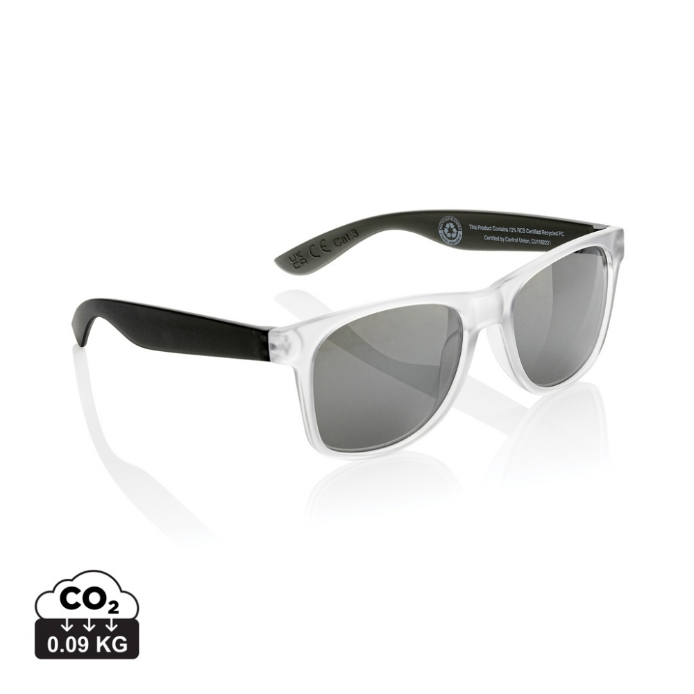 Logo trade corporate gift photo of: Gleam RCS recycled PC mirror lens sunglasses