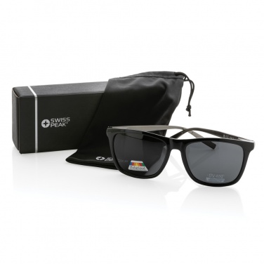 Logo trade promotional products image of: Swiss Peak RCS rplastic polarised sunglasses