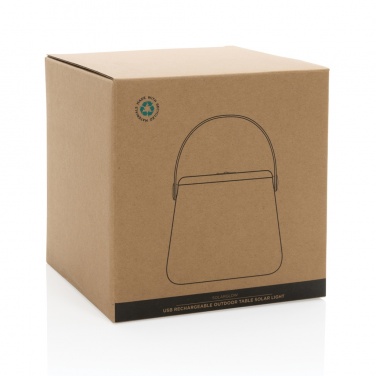 Logo trade business gifts image of: SolarGlow RCS recycled ABS USB-rechargeable outdoor light