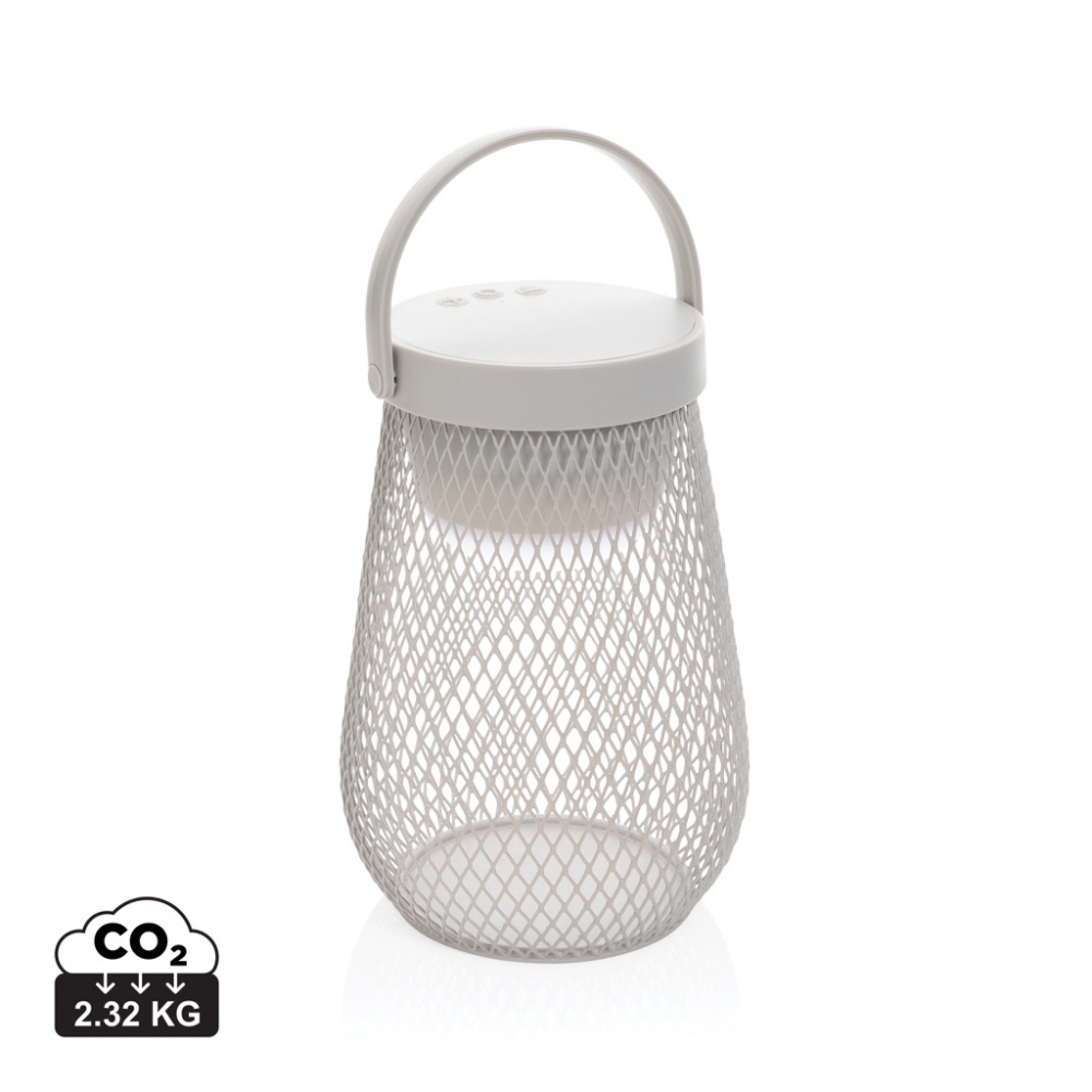 Logo trade promotional gifts picture of: Aurora RCS recycled plastic USB re-chargeable table lamp