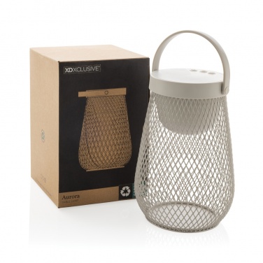 Logo trade advertising products image of: Aurora RCS recycled plastic USB re-chargeable table lamp