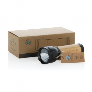 Logotrade promotional gift picture of: Lucid 3W RCS certified recycled plastic & bamboo torch