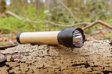 Logotrade promotional items photo of: Lucid 5W RCS certified recycled plastic & bamboo torch