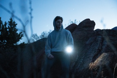 Logotrade promotional gift image of: Lucid 5W RCS certified recycled plastic & bamboo torch