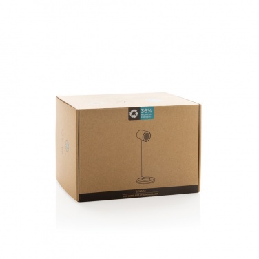 Logo trade promotional giveaways image of: Zenara RCS recycled plastic and cork 15W wireless desk lamp