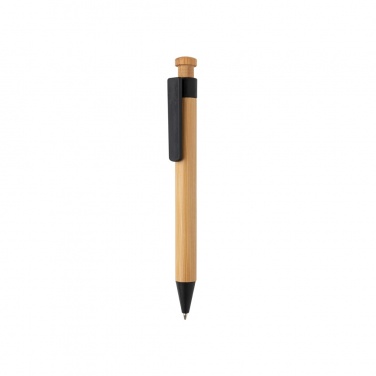 Logo trade business gifts image of: Bamboo pen with wheatstraw clip