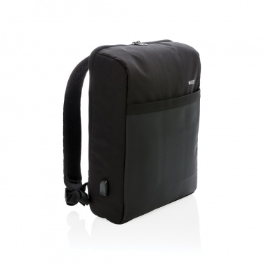 Logo trade promotional products image of: Swiss Peak 15" anti-theft RFID & USB backpack PVC free