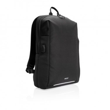 Logo trade promotional giveaways image of: Swiss Peak AWARE™ RFID and USB A laptop backpack