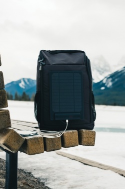 Logotrade business gift image of: Pedro AWARE™ RPET deluxe backpack with 5W solar panel