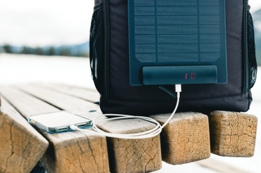 Logo trade promotional giveaways image of: Pedro AWARE™ RPET deluxe backpack with 5W solar panel