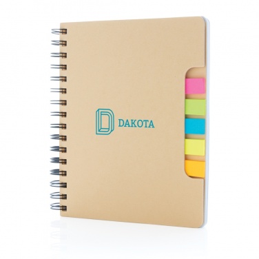 Logotrade promotional giveaway picture of: A5 Kraft spiral notebook with sticky notes