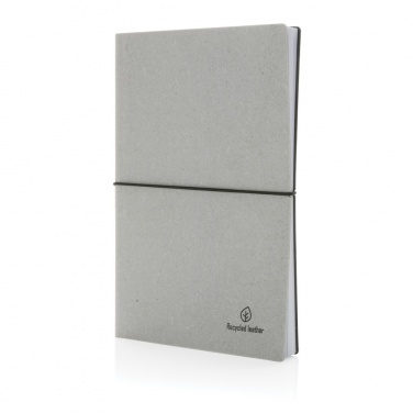 Logo trade promotional products picture of: A5 recycled leather notebook