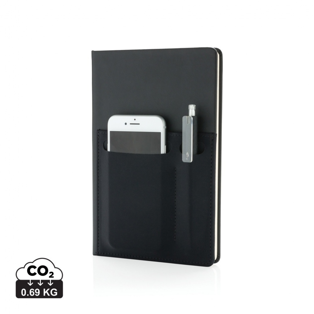 Logo trade promotional merchandise image of: A5 Deluxe notebook with smart pockets