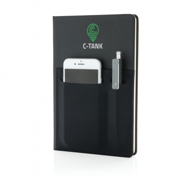 Logo trade promotional merchandise image of: A5 Deluxe notebook with smart pockets