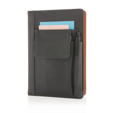 Logo trade business gifts image of: Notebook with phone pocket