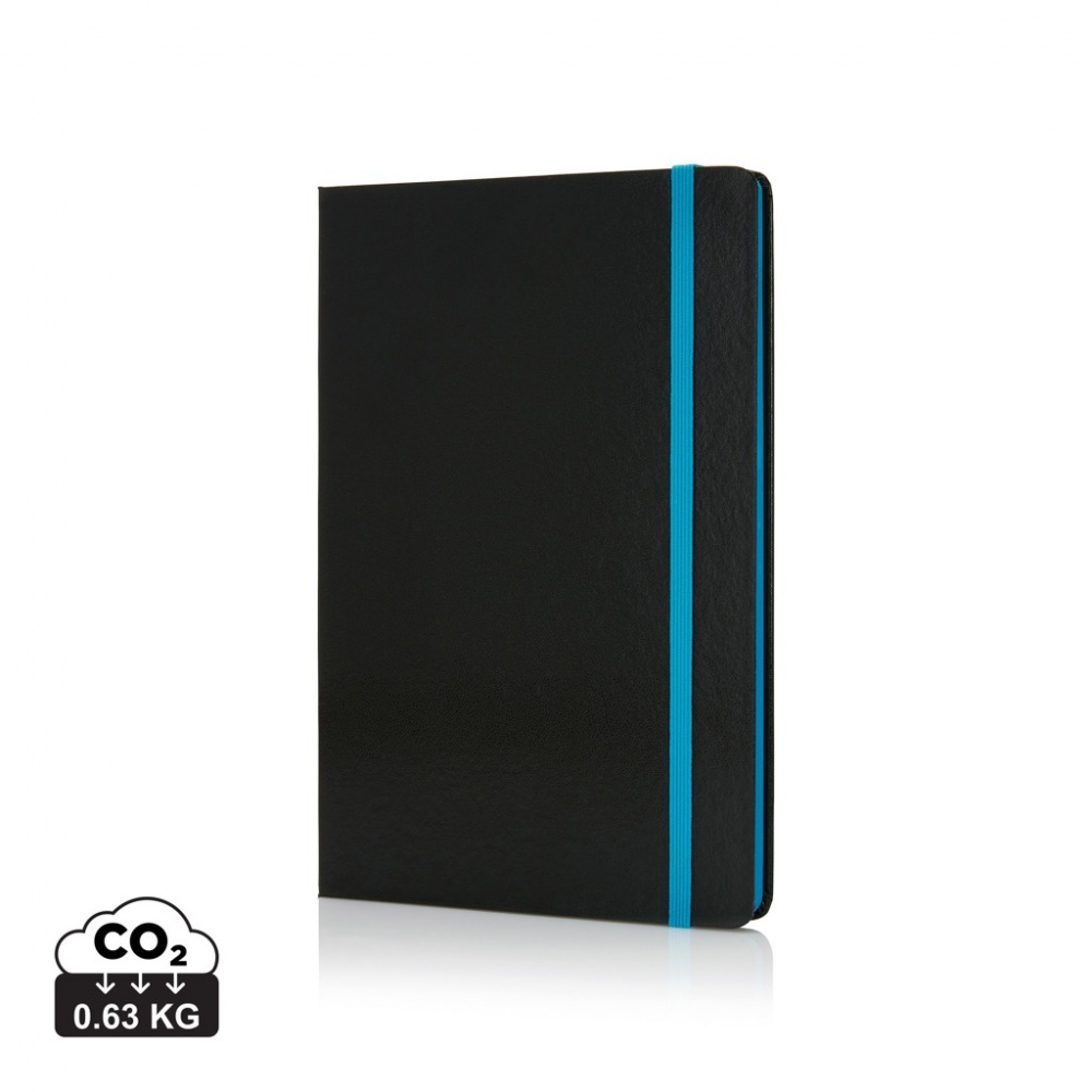 Logotrade promotional item picture of: Deluxe hardcover A5 notebook with coloured side