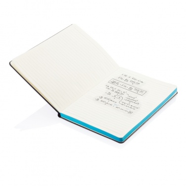 Logo trade corporate gifts picture of: Deluxe hardcover A5 notebook with coloured side