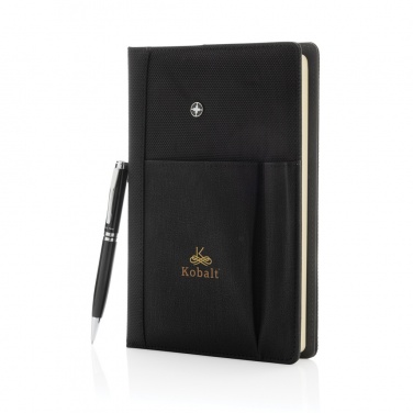 Logo trade promotional items picture of: Refillable notebook and pen set