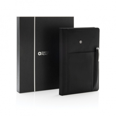 Logo trade promotional gifts image of: Refillable notebook and pen set
