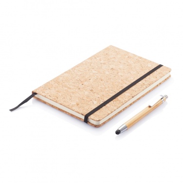 Logotrade business gift image of: A5 notebook with bamboo pen including stylus
