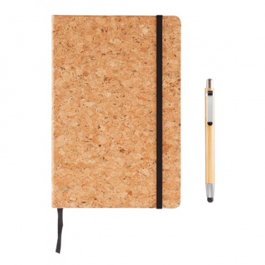 Logotrade promotional items photo of: A5 notebook with bamboo pen including stylus