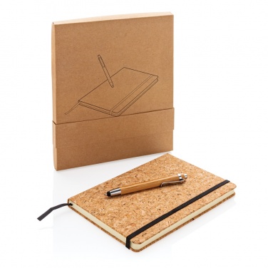 Logotrade corporate gift image of: A5 notebook with bamboo pen including stylus