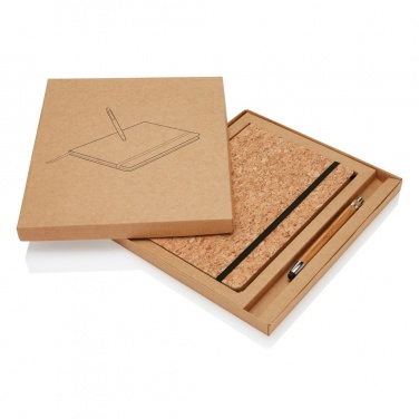 Logo trade promotional items picture of: A5 notebook with bamboo pen including stylus