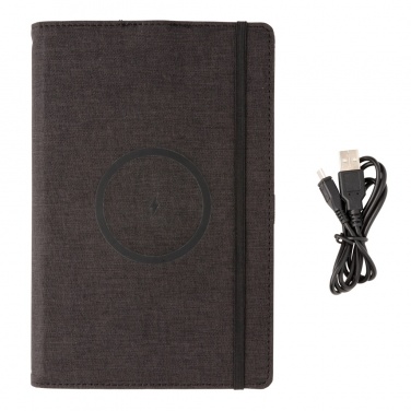 Logo trade business gifts image of: Air 5W wireless charging refillable journal cover A5