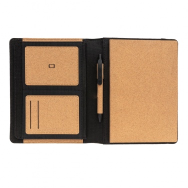Logo trade promotional giveaways picture of: Deluxe cork portfolio A5 with pen