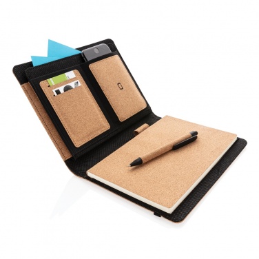 Logo trade advertising product photo of: Deluxe cork portfolio A5 with pen