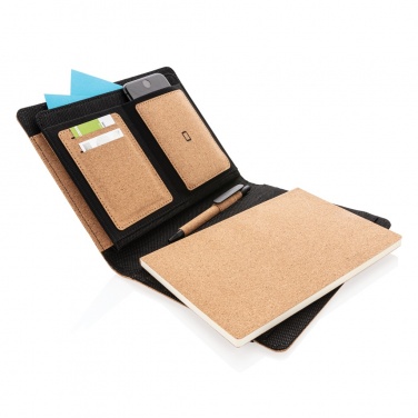 Logo trade promotional item photo of: Deluxe cork portfolio A5 with pen