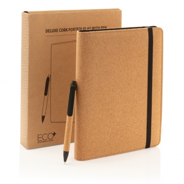 Logotrade advertising product image of: Deluxe cork portfolio A5 with pen