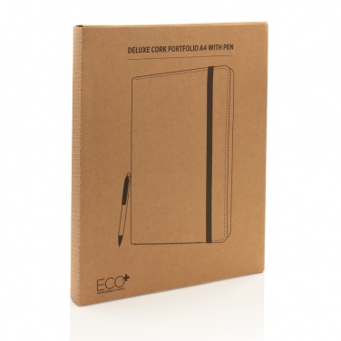 Logotrade business gift image of: Deluxe cork portfolio A4 with pen