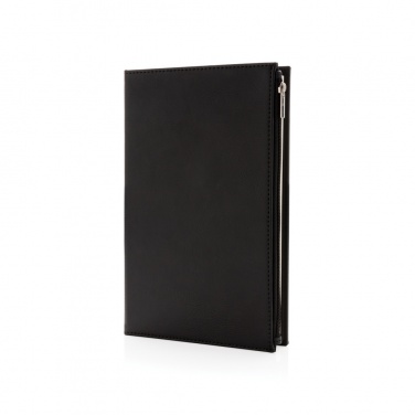 Logo trade promotional items image of: Swiss Peak A5 PU notebook with zipper pocket