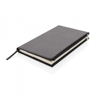 Logo trade promotional products picture of: Swiss Peak A5 PU notebook with zipper pocket