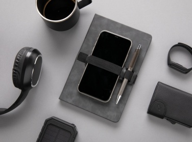 Logotrade corporate gifts photo of: Deluxe hardcover PU notebook A5 with phone and pen holder