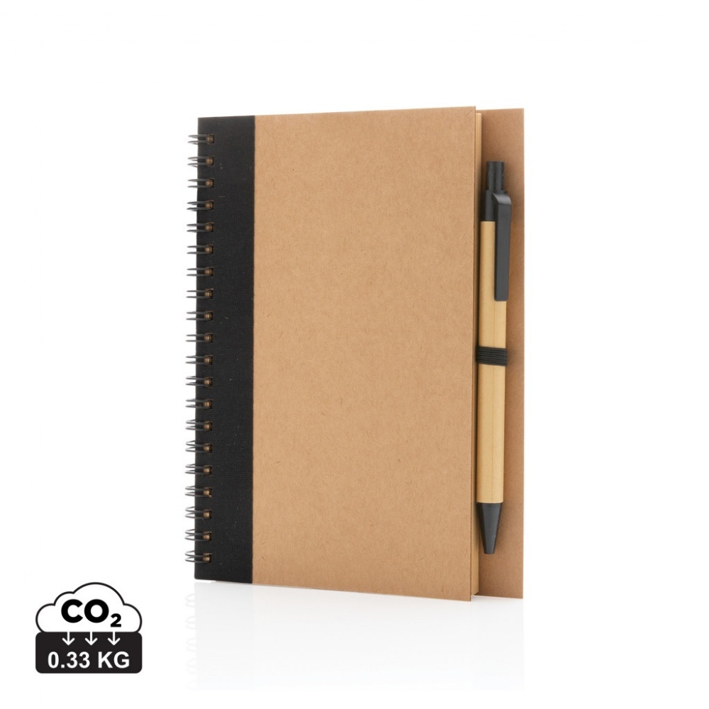 Logotrade promotional item picture of: Kraft spiral notebook with pen