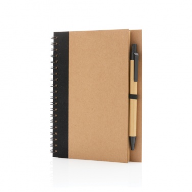 Logotrade promotional gift picture of: Kraft spiral notebook with pen