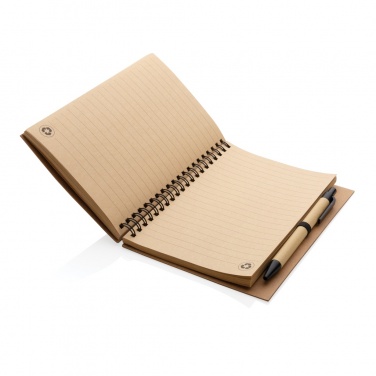 Logo trade promotional giveaway photo of: Kraft spiral notebook with pen