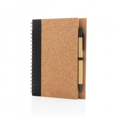 Logo trade promotional items picture of: Cork spiral notebook with pen