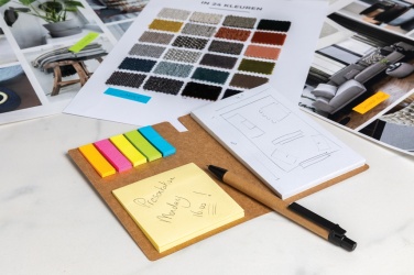 Logo trade corporate gift photo of: Kraft sticky notes A6 booklet with pen