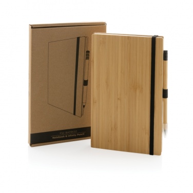 Logotrade corporate gifts photo of: Bamboo notebook and infinity pencil set