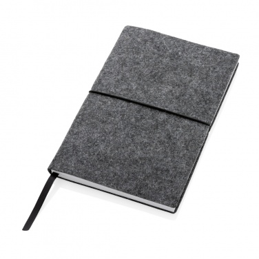 Logo trade promotional gifts image of: GRS certified recycled felt A5 softcover notebook