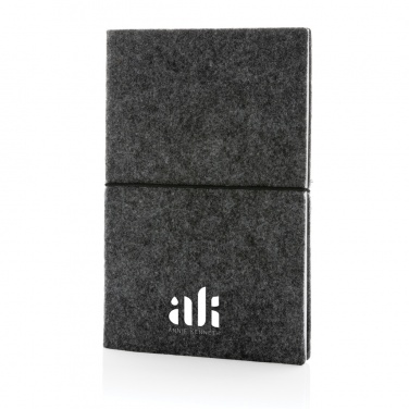 Logotrade corporate gift image of: GRS certified recycled felt A5 softcover notebook