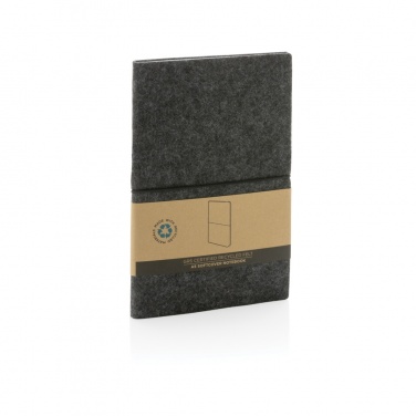 Logotrade promotional giveaway image of: GRS certified recycled felt A5 softcover notebook